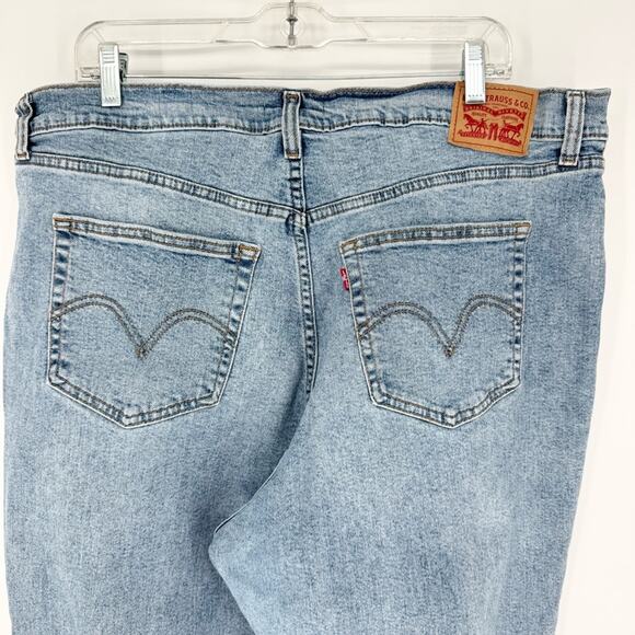 Levi's Premium Wedgie Straight Fit Jeans Light Wash Plus Size 20W Classic Retro - Picture 11 of 15
